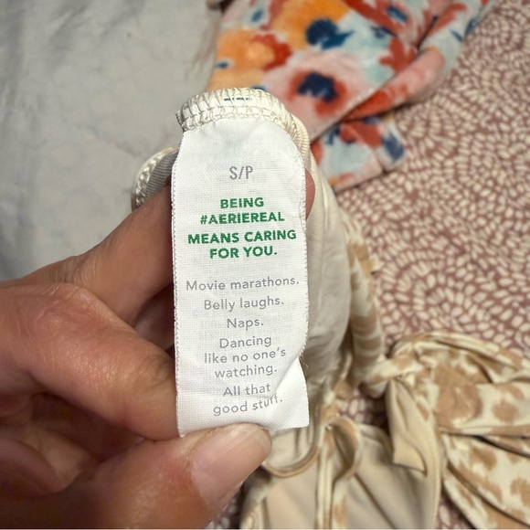 Aerie Tan and Cream One Piece Swimsuit - Picture 5 of 7